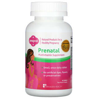 Fairhaven Health, Peapod، مكمل غذائي متعدد الفيتامينات لفترة ما قبل الولادة، 60 قرصًا