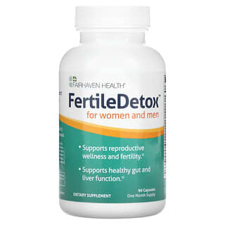 Fairhaven Health, FertileDetox, добавка для детоксикации для женщин и мужчин, 90 капсул