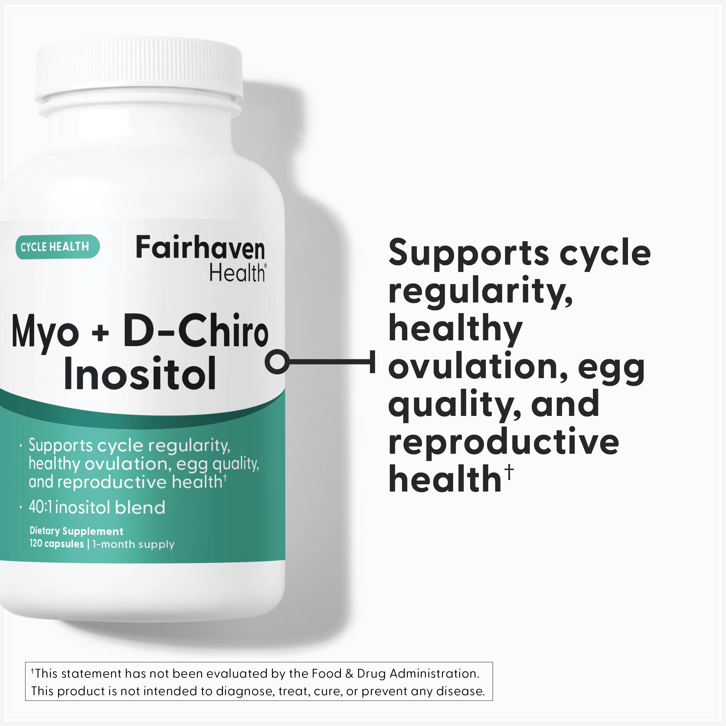 Fairhaven Health, Myo + D-Chiro 肌醇，120 粒膠囊