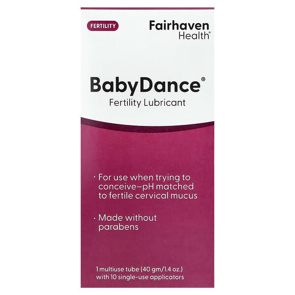 Fairhaven Health, Baby Dance, 임신 윤활제, 다회용 튜브 1개 및 일회용 애플리케이터 10개