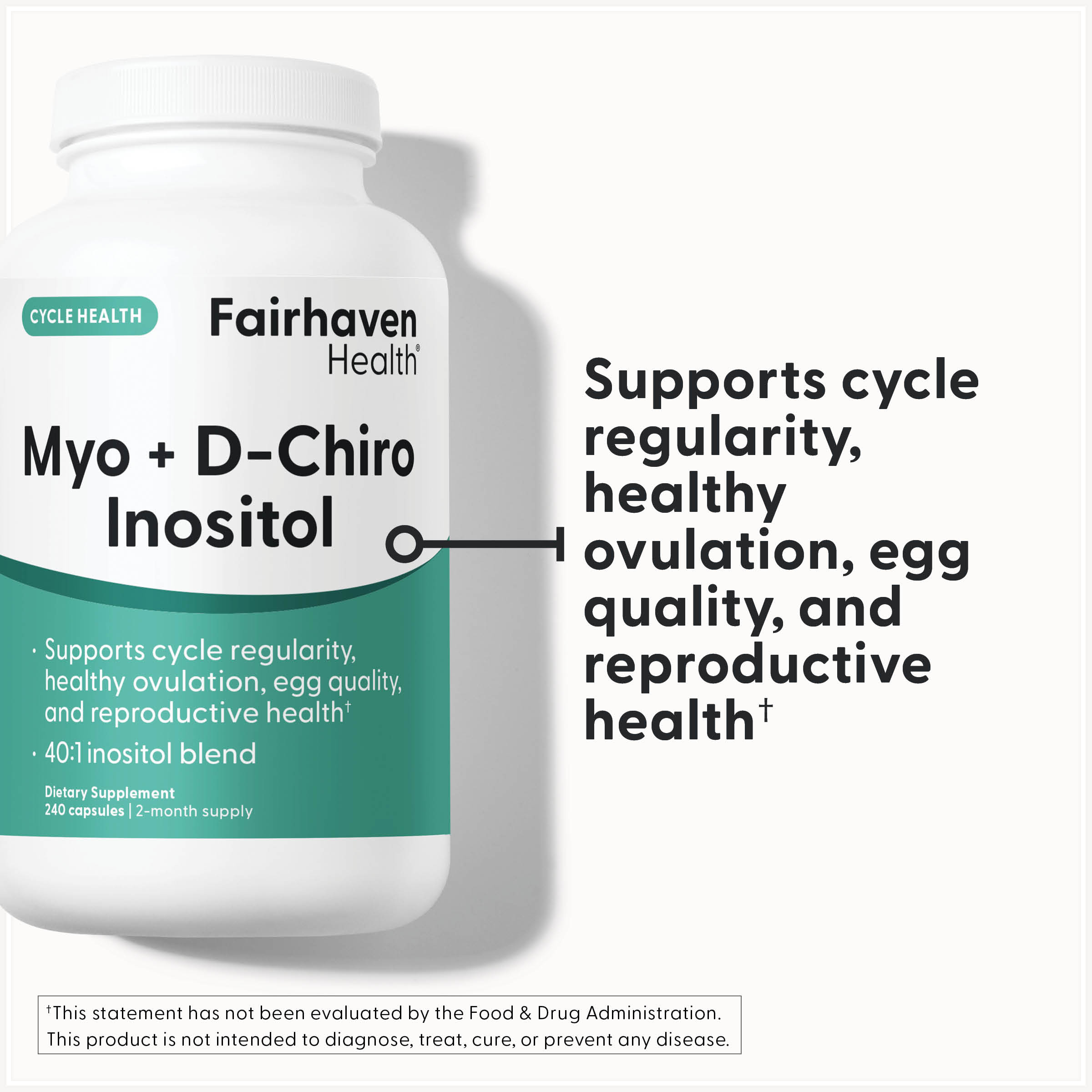 Fairhaven Health, Myo + D-Chiro 肌醇，240 粒膠囊