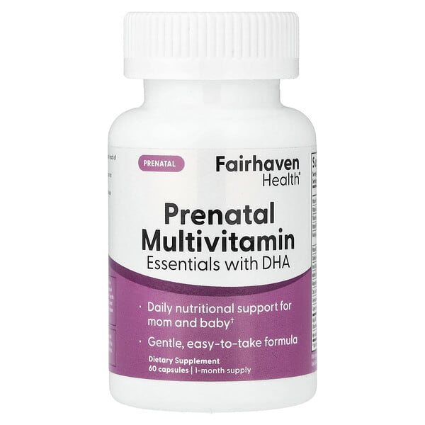 Prenatal Multivitamin Essentials with DHA, Lemon Essenced, 60 Capsules