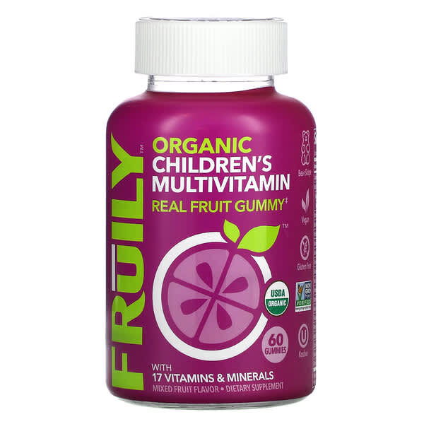 Fruily, Organic Children's Multivitamin with 17 Vitamins and Minerals, Mixed Fruit, 60 Gummies (Discontinued Item) 