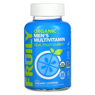 Fruily, Органические мультивитамины для мужчин с органическим ликопином, фруктовое ассорти, 60 жевательных таблеток