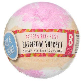 Fizz & Bubble, Artisan Bath Fizzy, Rainbow Sherbet, 6.5 oz (184 g)