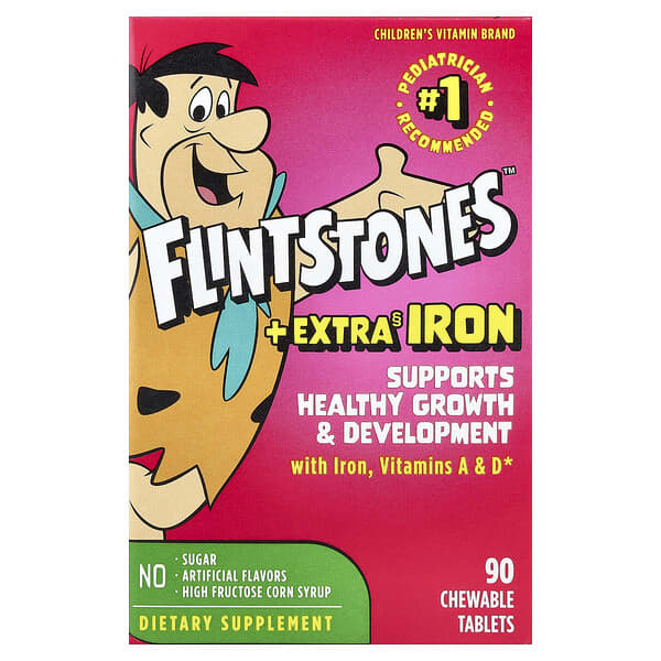 Flintstones Children's Multivitamin, + Extra Iron, 90 Chewable Tablets