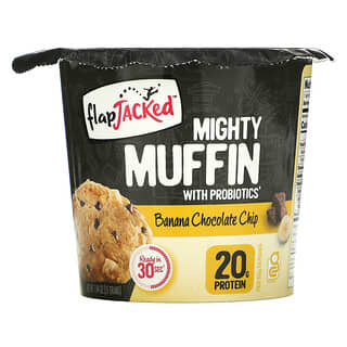 FlapJacked, Mighty Muffin com Probióticos, Banana e Gotas de Chocolate, 55 g (1,94 oz)