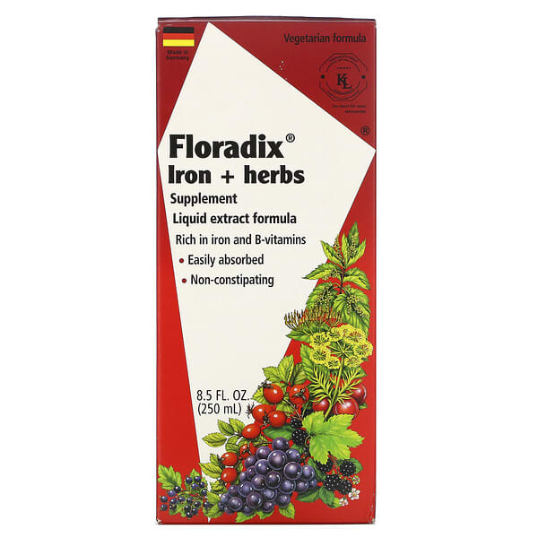 Flora, Floradix, Iron + Herbs Supplement, Liquid Extract Formula, 8.5 ...