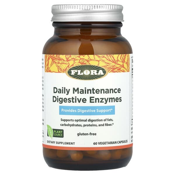 Flora Daily Maintenance Digestive Enzymes, 60 Vegetarian Capsules
