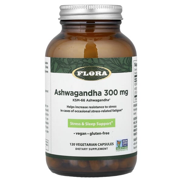 Flora, Ashwagandha, 120 Vegetarian Capsules (300 mg per Capsule) — product photo 1