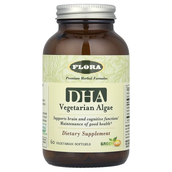 Flora DHA Vegetarian Algae, 60 Vegetarian Softgels (250 mg per Softgel)