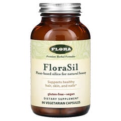 Flora, FloraSil 二氧化矽草本补充剂，90 粒素食胶囊