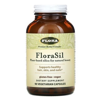 Flora, FloraSil 二氧化矽草本補充劑，90 粒素食膠囊