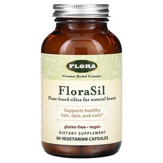 FloraSil 二氧化矽草本补充剂，90 粒素食胶囊