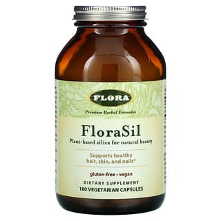 Flora, FloraSil 二氧化硅草本補充劑，180 粒素食膠囊