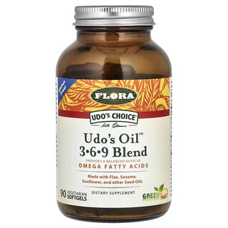 Flora, Udo's Choice, Mélange Udo's Oil 3-6-9, 90 capsules végétariennes à enveloppe molle