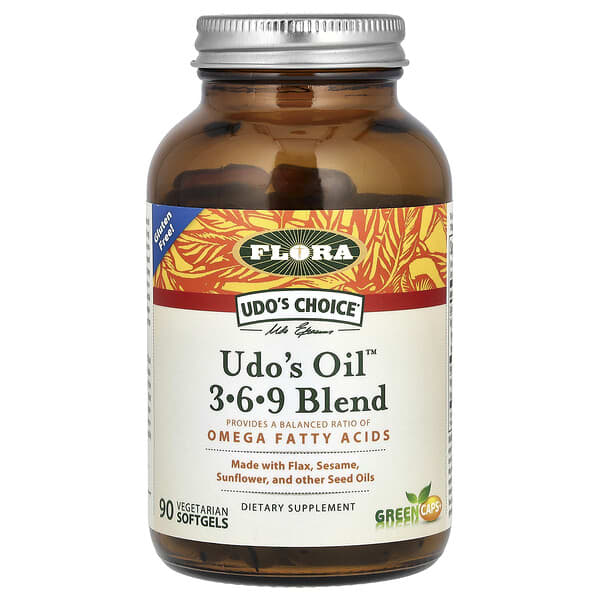 Flora, Udo's Choice, Udo's Oil 3-6-9 Blend, 90 Vegetarian Softgels