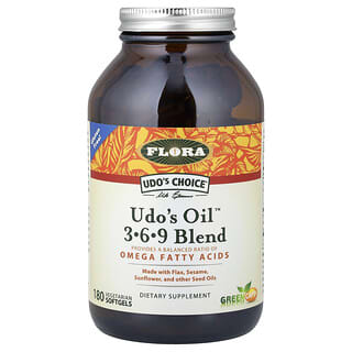 Flora, Udo's Choice, Mezcla 3 6 9 Udo's Oil, 180 cápsulas blandas vegetales