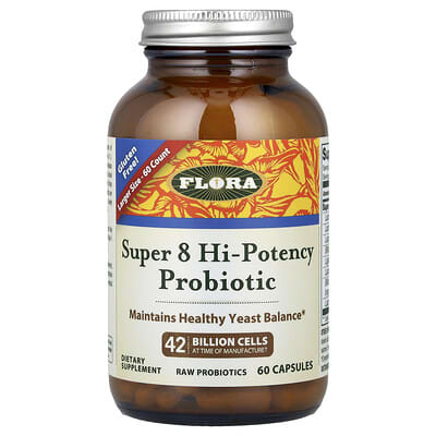 Flora, Super 8 Hi-Potency Probiotic, 60 Capsules
