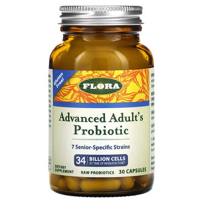 Flora, Advanced Probiotic for Adults, 34 Billion Cells, 30 Capsules