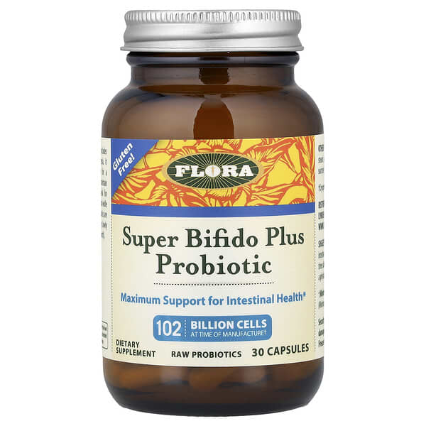 Flora, Probiótico Super Bifido Plus, 30 Cápsulas
