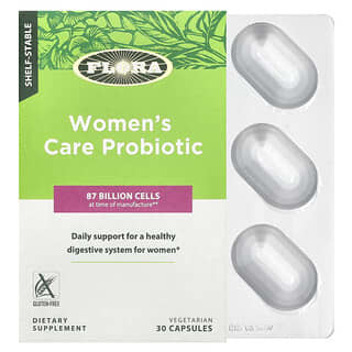 Flora, Probiotiques pour femmes, 87 milliards d'UFC, 30 capsules végétariennes