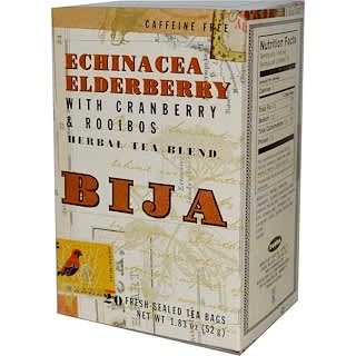 Flora, Bija, Herbal Tea, Echinacea Elderberry, Caffeine Free, 20 Tea Bags, 1.83 oz (52 g)