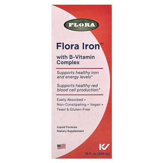 Flora, Complesso di ferro con vitamine del gruppo B, 445 ml