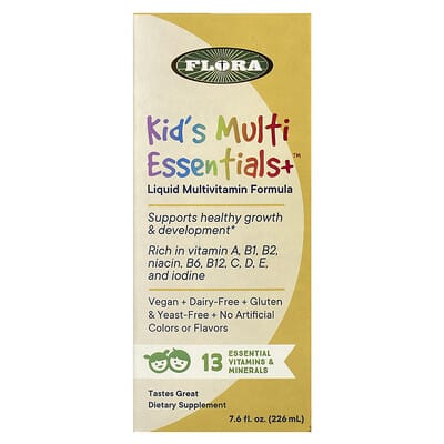 Flora, Kids' Multi-Essential Multi+, Juice Flavor, 7.6 fl oz (226 ml)
