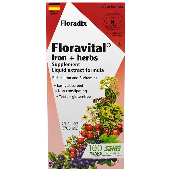 Flora, フローラディックス、フローラヴィタル、鉄 + ハーブのサプリ、液体エキスフォーミュラ、23 fl oz (700 ml)