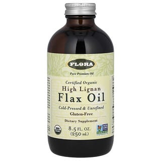Flora, сертифицированное органическое льняное масло с высоким содержанием лигнана, 250 мл (8,5 жидк. унции)