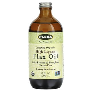 Flora, 經認可的有機高木酚素亞麻油，17 液量盎司（500 毫升）