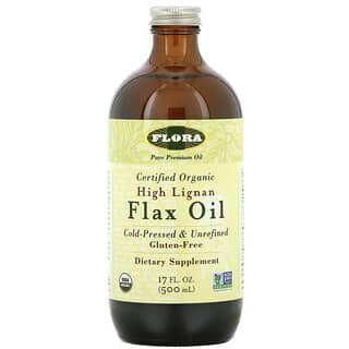 Flora, Aceite de lino orgánico certificado con alto contenido de lignanos, 500 ml (17 oz. Líq.)
