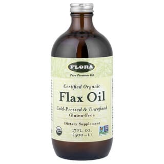 Flora, 認可有機亞麻油，17 液量盎司（500 毫升）