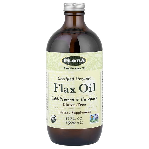 Flora, Certified Organic Flax Oil, 17 fl oz (500 ml) — product photo 1