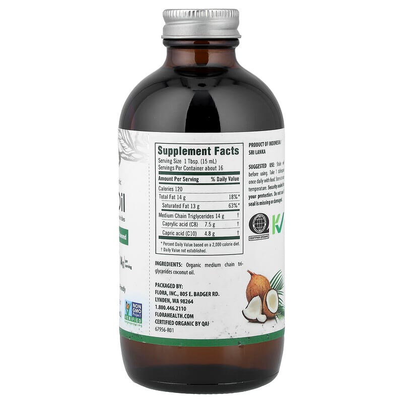 Certified Organic MCT Oil, Unflavored, 8.5 fl oz (250 ml)
