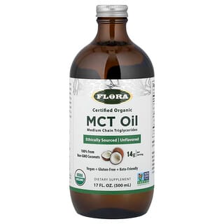 Flora, Óleo TCM Orgânico Certificado, Sem Sabor, 14 g, 500 ml (17 fl oz)