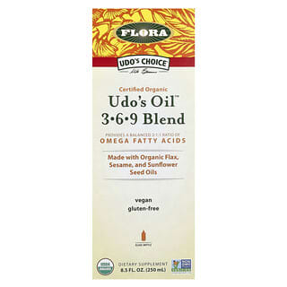 Flora, オーガニック, Udo's Choice, Udo's Oil 3·6·9 ブレンド, 8.5 オンス (250 ml)