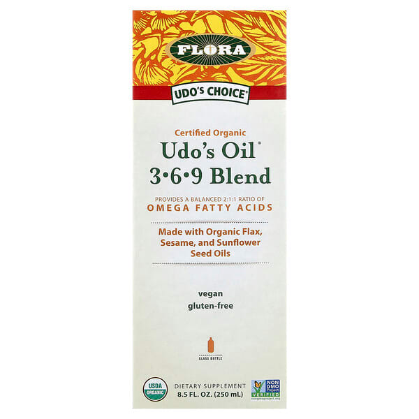 Flora, Udo's Choice®, Organic Udo's® Oil 3·6·9 Blend, 8.5 fl oz (250 ml) — product photo 1