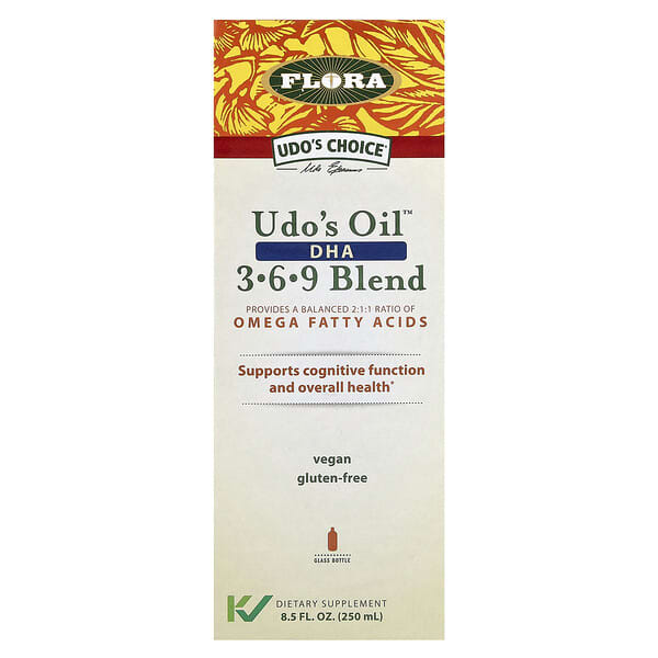 Flora, Udo's Choice, Udo's Oil, DHA 3-6-9 Blend, 8.5 fl oz (250 ml)