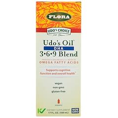 Flora, Udo's Choice® Udo's Oil® DHA 欧米伽-3/6/9 脂肪酸，17 液量盎司（500 毫升）