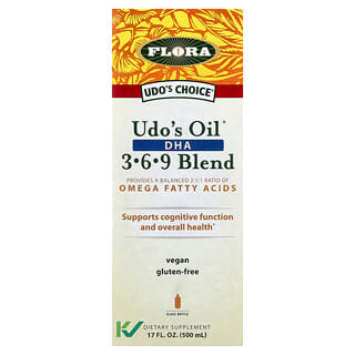 Flora‏, Udo's Choice‏, Udo's Oil, תערובת DHA‏ 3-6-9, 500 מ"ל (17 אונקיות נוזל)