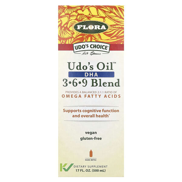 Flora, Udo's Choice, Udo's Oil DHA 3-6-9 Blend, 17 fl oz (500 ml)