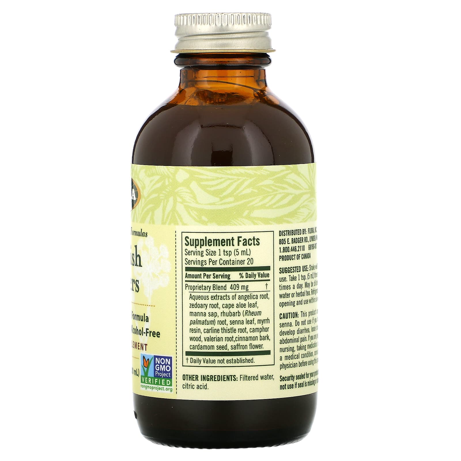 Flora, Swedish Bitters, AlcoholFree, 3.4 fl oz (100 ml)