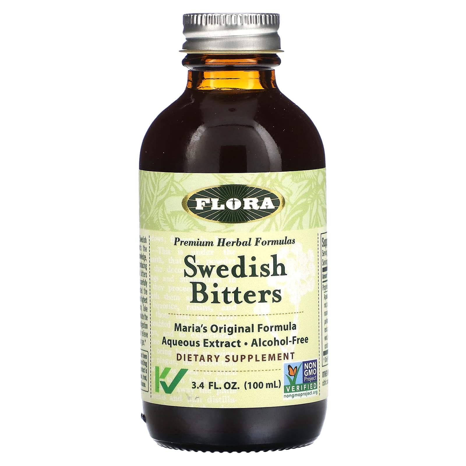 Flora, Swedish Bitters, AlcoholFree, 3.4 fl oz (100 ml)