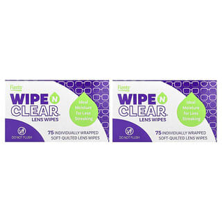 Flents, Tisu Basah Kanta Wipe 'N Clear®, 2 Kotak, 75 Tisu Basah Setiap Satu