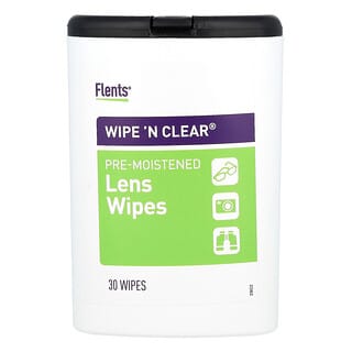 Flents, Wipe 'N Clear, Toallitas para lentes, 30 toallitas