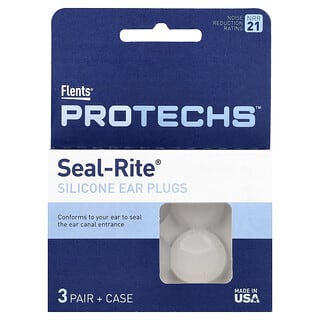Flents, Protechs™ Seal-Rite® siliconen oordopjes, 3 paar + etui