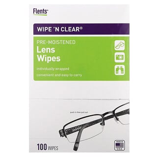 Flents, Wipe 'N Clear, Pre-Moistened Lens Wipes, 100 Wipes