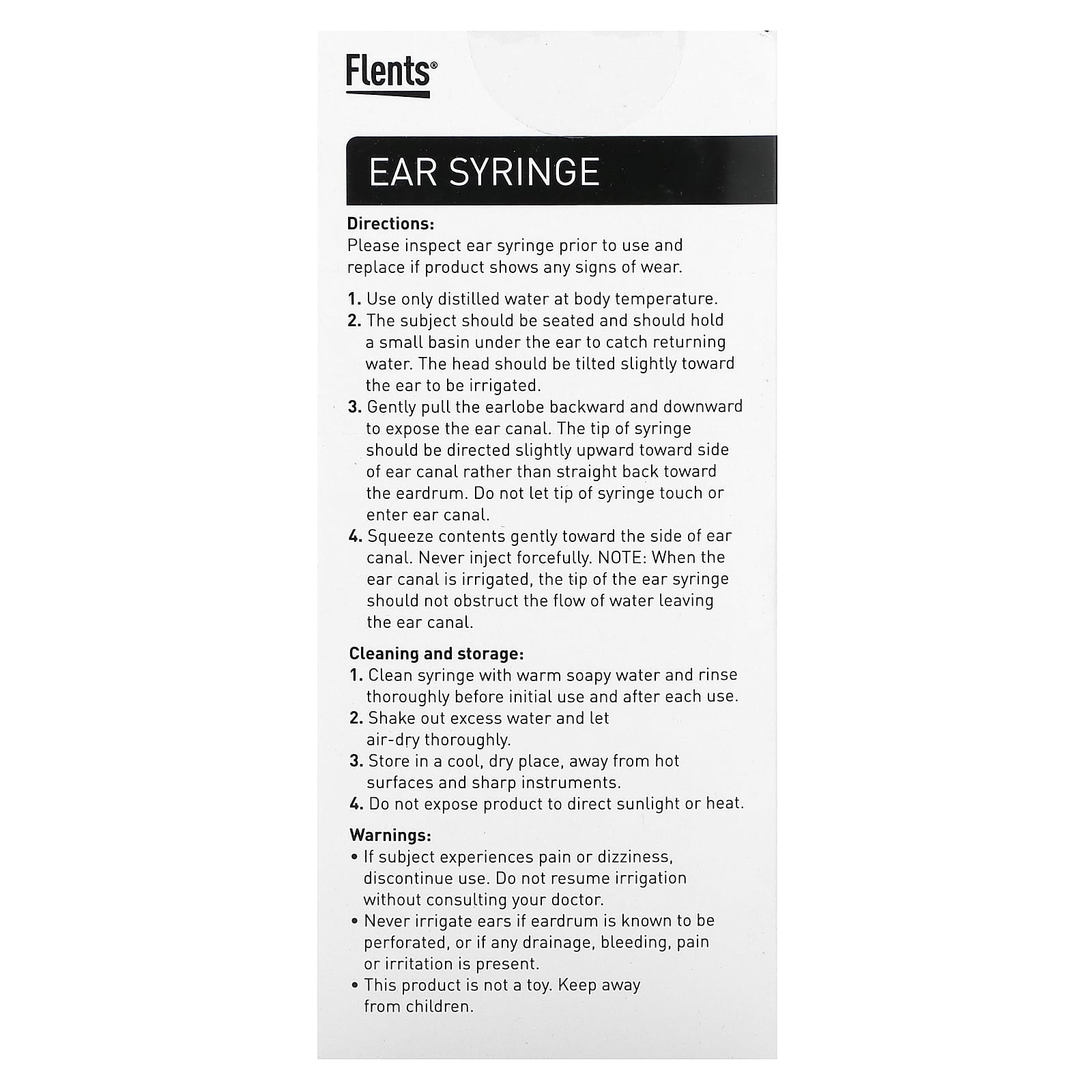 Flents, Ear Care, Ear Syringe, 1 Ear Syringe, 3 oz (89 ml)